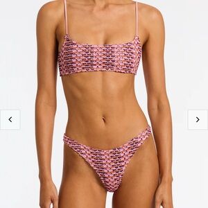 MICA - BLOSS PINK CROCHET CROP BIKINI SET